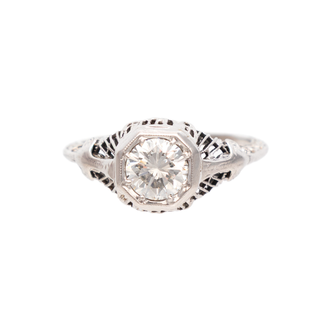LD_10300-3 Antique Art Deco Diamond Ring in 14 Karat Gold - Image 1