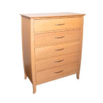 BARONET Blonde Wood 5 Drawer Chest