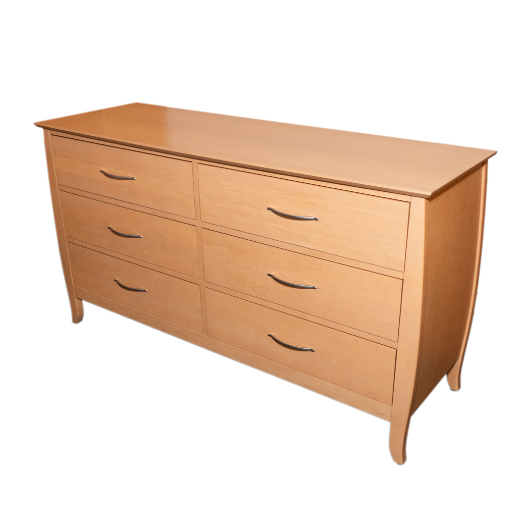 ZDELO_108-2 BARONET Blonde Wood 6 Drawer Dresser - Image 1