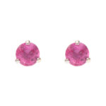 Pair of Pink Sapphire Stud Earrings in 14 karat White Gold