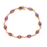 Amethyst Bracelet with Rope Accents in 10 Karat Gold