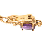 Amethyst Bracelet with Rope Accents in 10 Karat Gold - Image 3