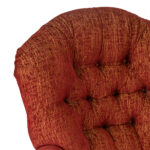 FLEXSTEEL Tufted Back Armchair in Red and Gold Chenille Upholstery - Image 3