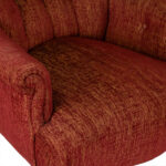 FLEXSTEEL Tufted Back Armchair in Red and Gold Chenille Upholstery - Image 4