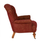 FLEXSTEEL Tufted Back Armchair in Red and Gold Chenille Upholstery - Image 6
