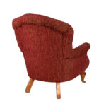 FLEXSTEEL Tufted Back Armchair in Red and Gold Chenille Upholstery - Image 7