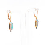 Pair of 2.3 Carat Total Weight Opal Dangle Earrings with Diamond Accents in 14 Karat Gold - Image 2