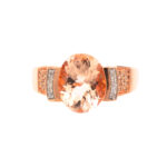 Morganite and Diamond Ring in 10 Karat Rose Gold