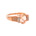 Morganite and Diamond Ring in 10 Karat Rose Gold - Image 4