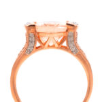 Morganite and Diamond Ring in 10 Karat Rose Gold - Image 3