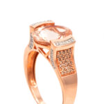 Morganite and Diamond Ring in 10 Karat Rose Gold - Image 2