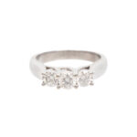 Triple Diamond Ring in 14 Karat White Gold