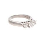 Triple Diamond Ring in 14 Karat White Gold - Image 4