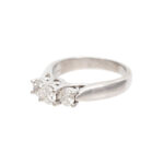 Triple Diamond Ring in 14 Karat White Gold - Image 6