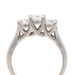 Triple Diamond Ring in 14 Karat White Gold - Image 3