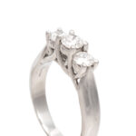 Triple Diamond Ring in 14 Karat White Gold - Image 2