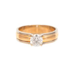 Diamond Solitaire Ring in Two-Tone 14 Karat Gold