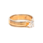 Diamond Solitaire Ring in Two-Tone 14 Karat Gold - Image 3