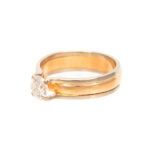 Diamond Solitaire Ring in Two-Tone 14 Karat Gold - Image 5