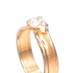 Diamond Solitaire Ring in Two-Tone 14 Karat Gold - Image 2