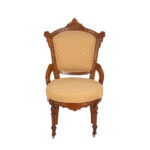 Victorian Parlor Chair in Beige Upholstery