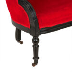 Antique Eastlake Victorian Carved Wood Settee with Red Upholstery - Image 6