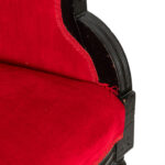 Antique Eastlake Victorian Carved Wood Settee with Red Upholstery - Image 9