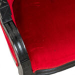 Antique Eastlake Victorian Carved Wood Settee with Red Upholstery - Image 10