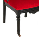 Antique Eastlake Victorian Carved Wood Parlor Chair with Red Upholstery - Image 5
