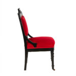 Antique Eastlake Victorian Carved Wood Parlor Chair with Red Upholstery - Image 6
