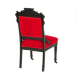 Antique Eastlake Victorian Carved Wood Parlor Chair with Red Upholstery - Image 7
