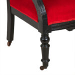 Antique Eastlake Victorian Carved Wood Parlor Armchair with Red Upholstery - Image 5
