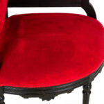 Antique Eastlake Victorian Carved Wood Corner Chair with Red Upholstery - Image 4