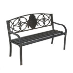 OHIO STATE Themed Cast Aluminum Outdoor Bench - Image 3