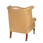Chesterfield Wingback Armchair in Beige Leather Upholstery - Image 7