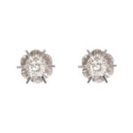 Pair of Diamond Stud Earrings in 14 Karat White Gold