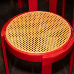 Vintage Mid Century Modern Italian White Top and Red Lacquer Framed Table with 4 Chairs - Image 5