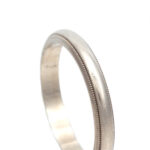 Millgrain Edge Wedding Band in 14 Karat White Gold - Image 2