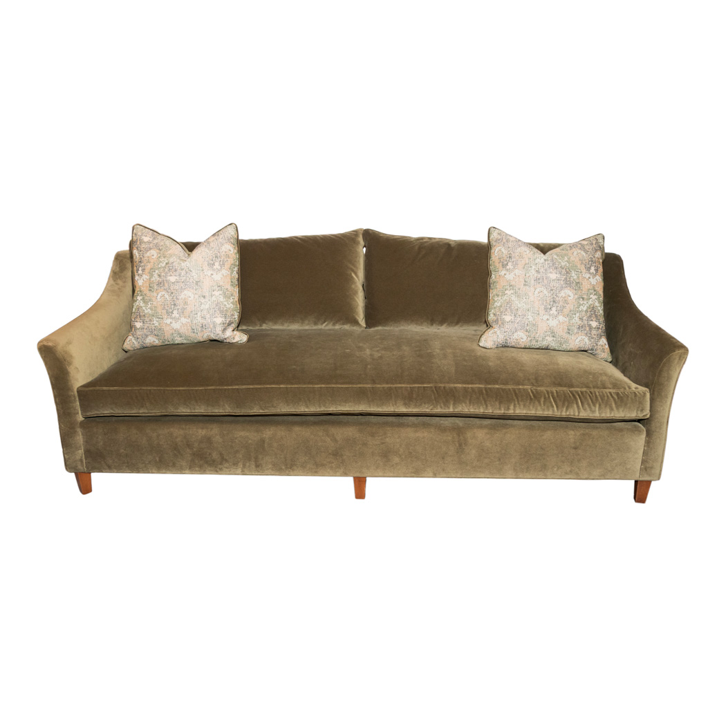 ZEVAN_103-2 NORWALK FURNITURE Sofa in Moss Green Velvet Upholstery - Image 1