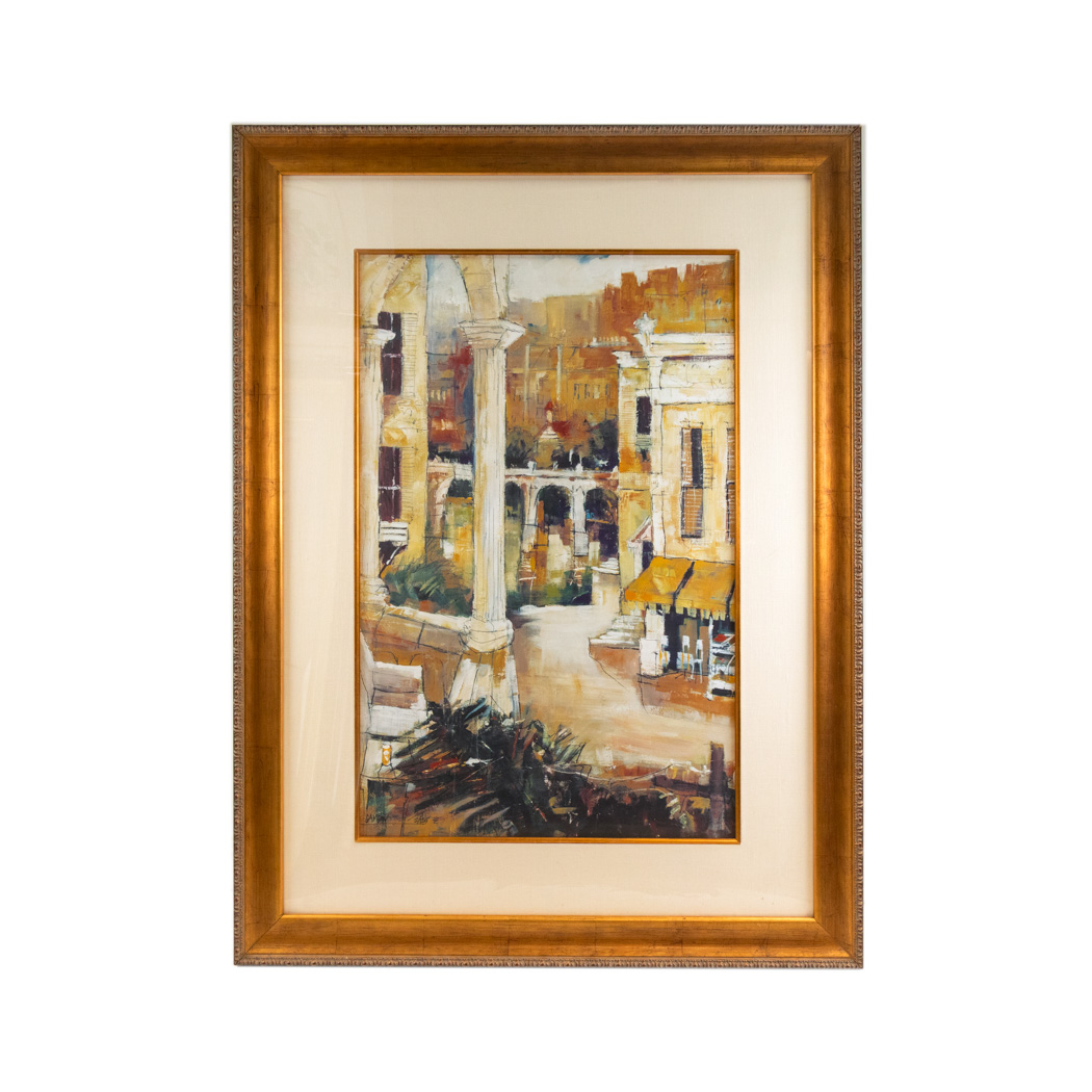 ZGRN_116-2 DENNIS CAMPAY Limited Edition Stylized Street Scene Print - Image 1