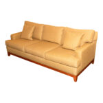 ETHAN ALLEN Track Arm Sofa in Gold Upholstery