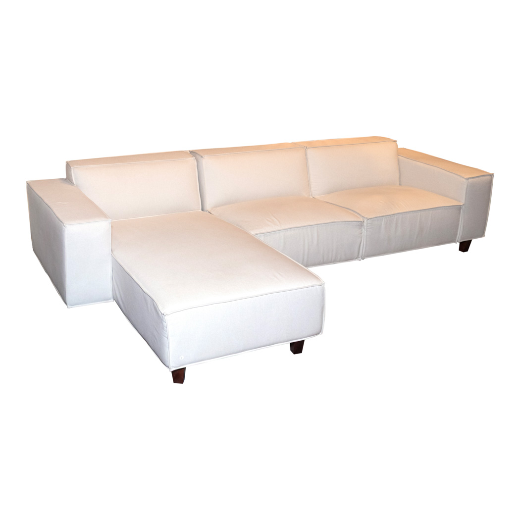 ZLARL_100-2 ROVE CONCEPTS Porter Sectional in White Modern Felt - Image 1