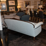 Vintage Carved Wood Framed Sofa in Light Blue Shell Upholstery - Image 7
