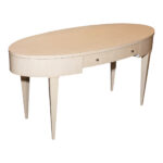 HICKORY WHITE Oval Writing Desk in Off White Finish