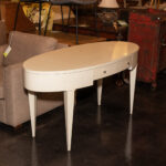 HICKORY WHITE Oval Writing Desk in Off White Finish - Image 5