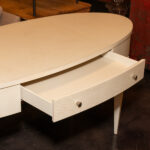 HICKORY WHITE Oval Writing Desk in Off White Finish - Image 3
