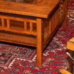 Mission Style Oak Coffee Table with Inset Glass Top - Image 3