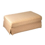 WOODMARK Skirted Ottoman in Gold Lattice Upholstery