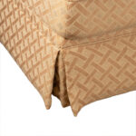 WOODMARK Skirted Ottoman in Gold Lattice Upholstery - Image 3