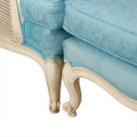 French Louis XV Style Cane Back Bergere Chair and Ottoman - Image 5